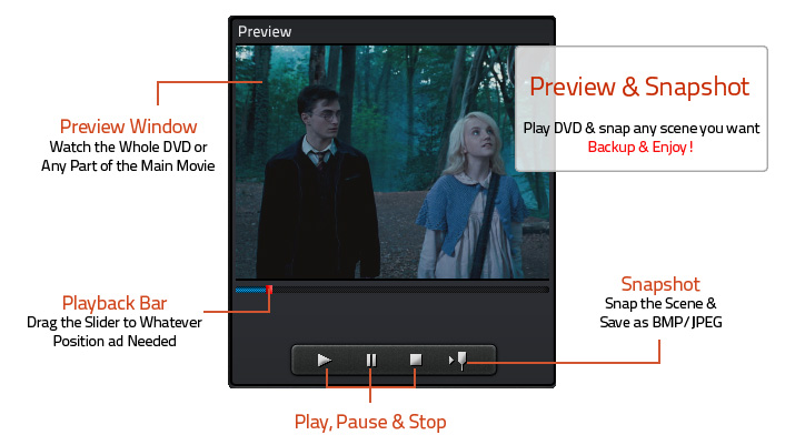Preview DVD Movies & Take snapshots