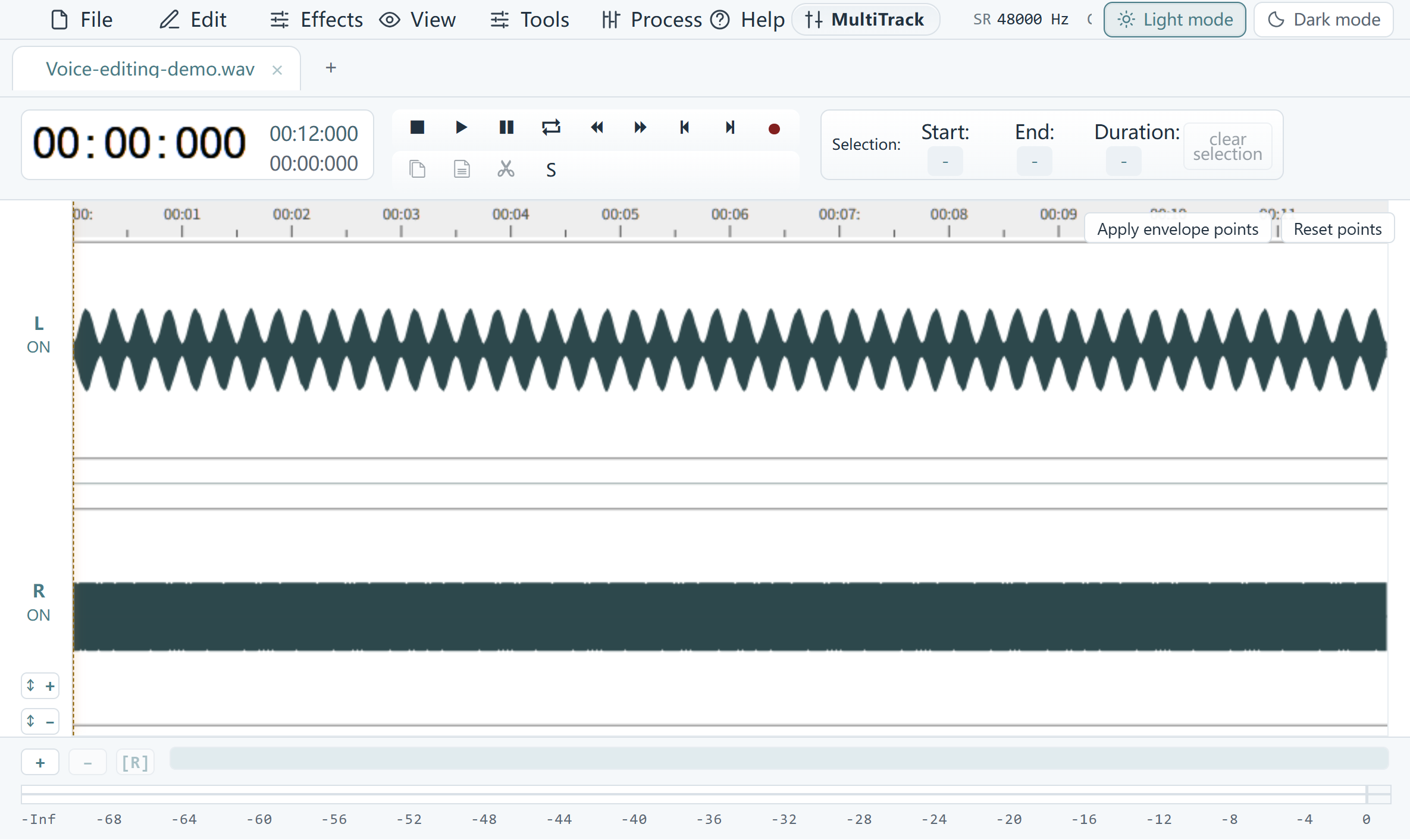 Actual Free Audio Editor Windows application interface